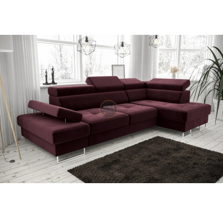 NAROŻNIK GALAXY MINI 170x280 - Odcienie bordowego , prawa