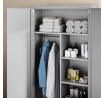 Fém ruhásszekrény polcokkal DAVID, 900 x 1850 x 450 mm, szürke