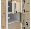 OLIVER zárható fém öltözőszekrény, 900 x 1850 x 450 mm, Eco Design: fehér/dub sonoma