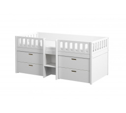 Vyvýšená postel s úložným prostorem Viggo bílá