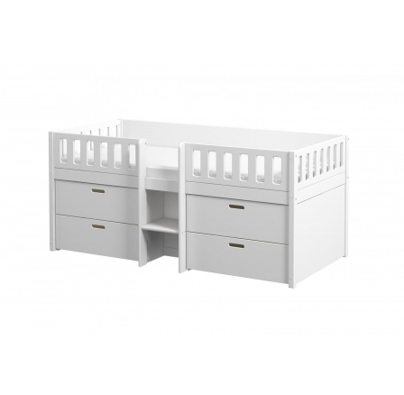 Vyvýšená postel s úložným prostorem Viggo bílá