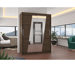 Tolóajtós szekrény tükörrel BOLTON 150 Choco+Choco