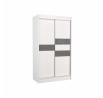 Tolóajtós szekrény lacobellel BATIA 120 Fehér+Szürke Lacobel