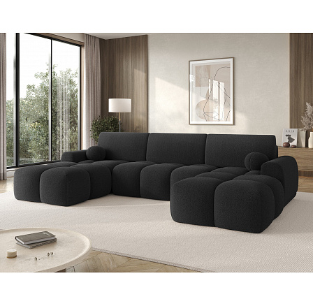 Vianetto corner sofa with sleeping function and storage compartment, dark grey bouclé, universal Royal 05 275x130 Symmetrical 1 Vianetto corner sofa with sleeping function and storage compartment, dark grey bouclé, universal Royal 05 275x130 Symmetrical 1
