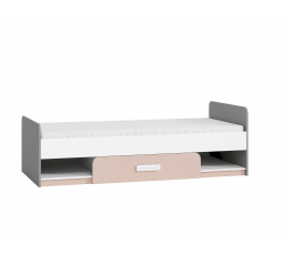 IQ 12-02 korpus szara platyna-biały/wstawka pudrowy - łóżko