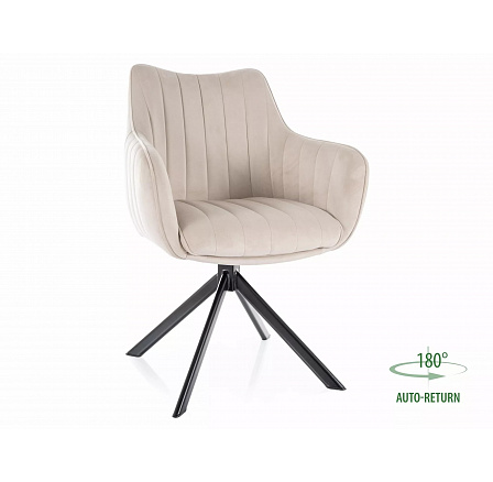 AZALIA VELVET étkezőszék, Világos Bézs Bluvel 30/Fekete