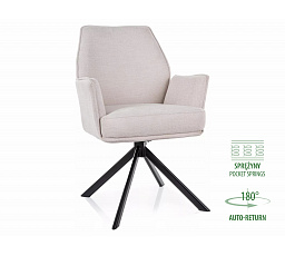 HUGO BREGO étkezőszék, Fekete / Világos bézs