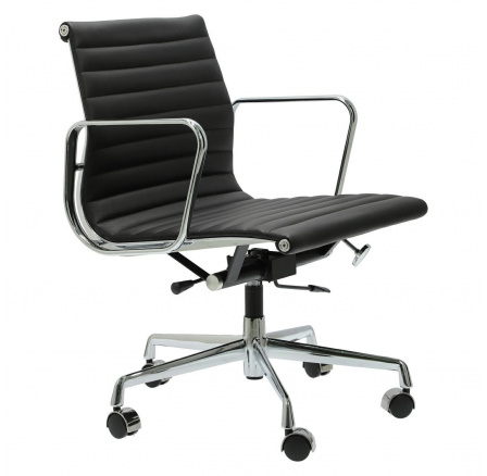 Irodai szék CH1171T fekete bőr, króm