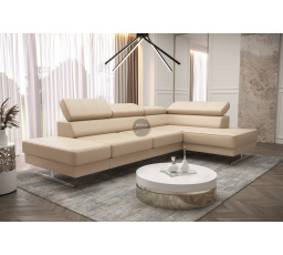 NAROŻNIK EMPORIO MINI 300x180 SKÓRA NATURALNA - prawa , Skóra beżowa