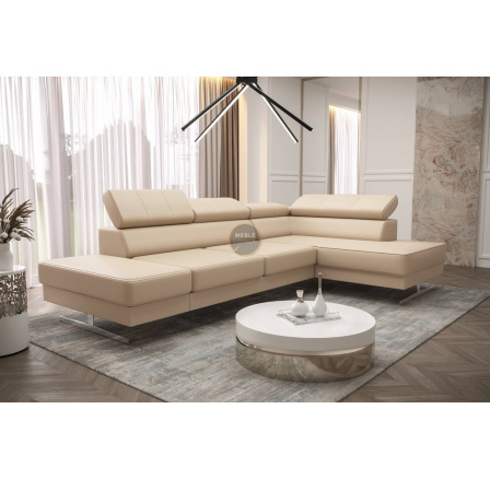 NAROŻNIK EMPORIO MINI 300x180 SKÓRA NATURALNA - prawa , Skóra beżowa