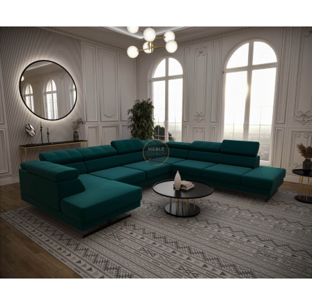 NAROŻNIK EMPORIO MAX II 300X350X180 - prawa , Odcienie turkusu NAROŻNIK EMPORIO MAX II 300X350X180 - prawa , Odcienie turkusu