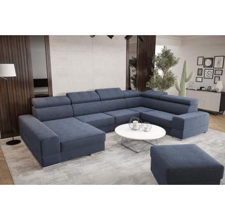 NAROŻNIK ROZKŁADANY ROYAL MAX II 230x375x185 - prawa , Odcienie niebieskiego