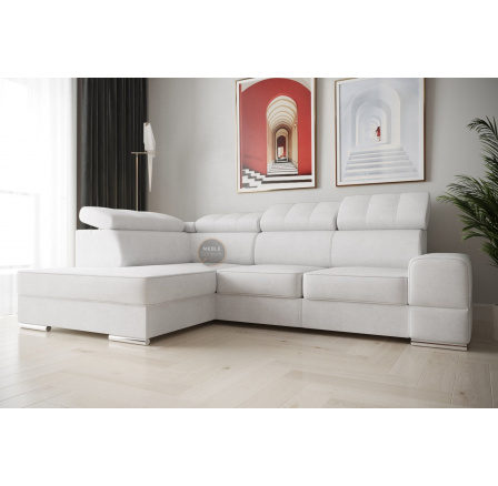 NAROŻNIK ROYAL I 260×185 - lewa , Biała eko skóra