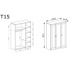 Tadeusz T15 szekrény Lefkas tölgy