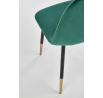K379 étkezőszék, sötétzöld bársony