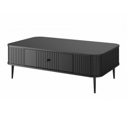 Stolik kawowy z szufladą Vesper 103x60 cm - czarny / czarne nogi