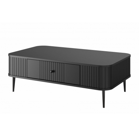 Stolik kawowy z szufladą Vesper 103x60 cm - czarny / czarne nogi