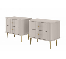 Zestaw szafek nocnych Vesper 56 cm - kaszmir / złote nogi