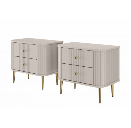 Zestaw szafek nocnych Vesper 56 cm - kaszmir / złote nogi