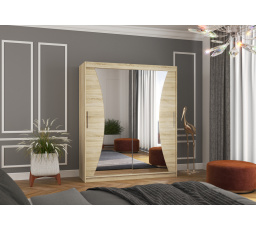 Tolóajtós szekrény tükörrel CHARLOTTE 180 Sonoma+Sonoma