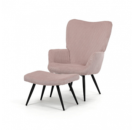 Relaxační křeslo, růžová, manšestrová látka, AK-L7285 PINK6