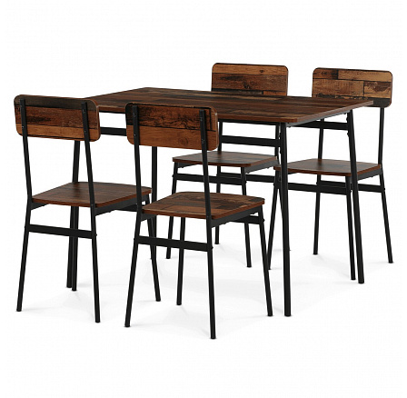 Étkezőgarnitúra 4 székkel, 110x70x76cm, MDF, régi fa, AUT-O2155 OLW2 Étkezőgarnitúra 4 székkel, 110x70x76cm, MDF, régi fa, AUT-O2155 OLW2