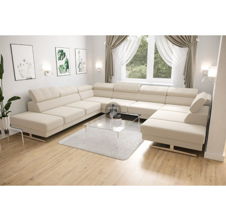 NAROŻNIK EMPORIO MAX I 300X350X220 - lewa , Odcienie beżu