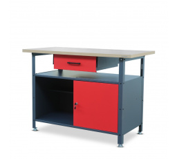 ERIC műhelyasztal, 1200 x 850 x 600 mm, antracit-vörös