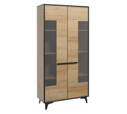 FRIDA W2D vitrin, Rivera Tölgy + Fekete