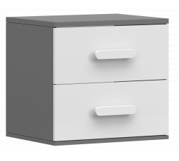Éjjeliszekrény SMYK II - 22, Szürke/Fehér/Fehér