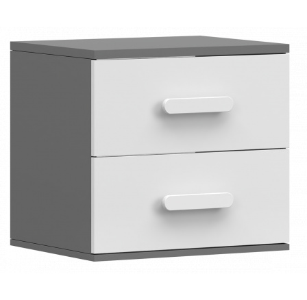 Éjjeliszekrény SMYK II - 22, Szürke/Fehér/Fehér