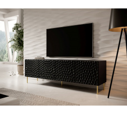 TV komód HOLE, 190 matt fekete / matt fekete