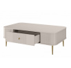 Stolik kawowy z szufladą Vesper 103x60 cm - kaszmir / złote nogi