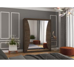 Tolóajtós szekrény tükörrel CHARLOTTE 180 Choco+Choco