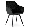 Jídelní židle, černá, sametová látka, DCH-425 BK4