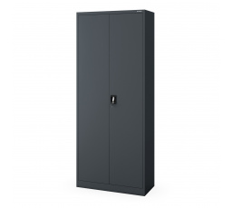 Magas fém zárható szekrény polcokkal JAN, 900 x 2200 x 400 mm, Antracit