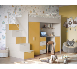 Patrová postel PARADISE 4S Kašmír Žlutá Curry mat