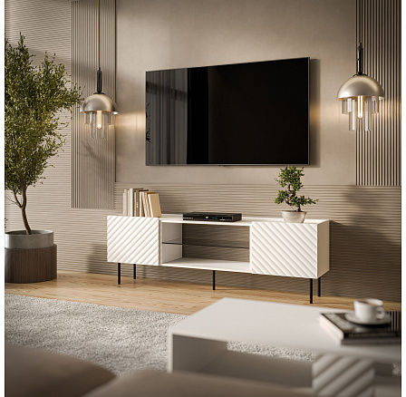 LUCCA 180 2D TV-szekrény, fehér LUCCA 180 2D TV-szekrény, fehér