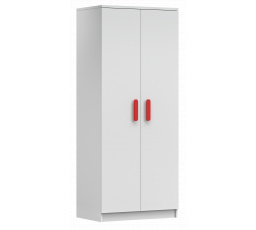 2D SMYK I - 06 Ruhásszekrény, Fehér Matt/Piros