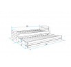 Postel s přistýlkou Lizzie II 90x200 bílá