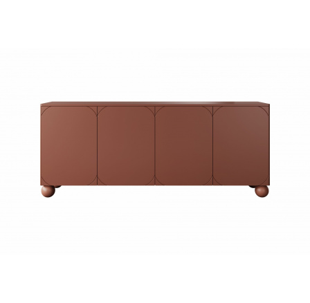 Komoda czterodrzwiowa Sonatia II na nogach kulach 200 cm - burgund