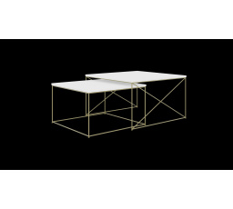 Licco 2 az 1-ben dohányzóasztal Arany+Fehér