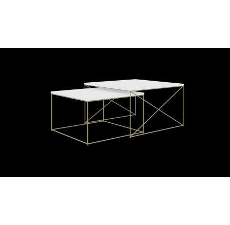 Licco 2 az 1-ben dohányzóasztal Arany+Fehér