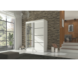 Tolóajtós szekrény tükörrel GILTON 150 Fehér+Fehér