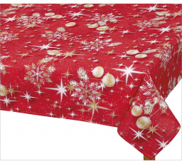 Vánoční ubrus koule zlaté