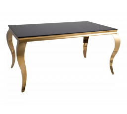 PRINCE étkezőasztal, Fekete üveg/Arany