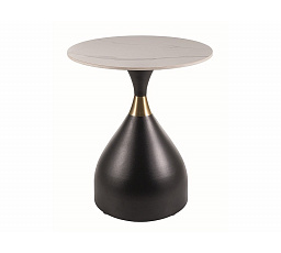 VIRGO Ceramic konferencia asztal, Fehér márvány hatás fényes / Fekete matt / Arany