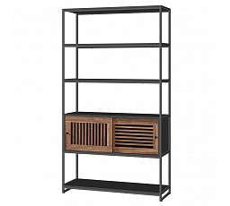 Regál, mdf, černá, AUR-E1121 BK