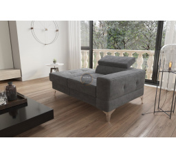 SOFA JEDNOOSOBOWA TOSCANIA I SZEZLONG 135 CM - Odcienie grafitu , Szezlong po lewej - lewa strona