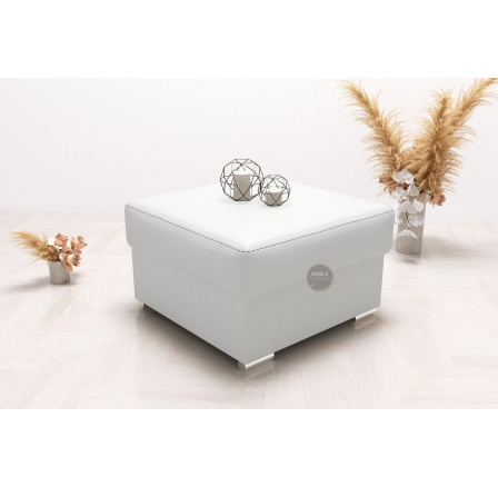 PUFA OTWIERANA 70×70 - Biała eko skóra